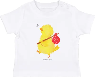 Produktbild von Mr. & Mrs. Panda Babyshirt Küken Wander 6. - 12. Monat - Weiß - Geschenk, Kleinkind Shirt, Ostern, Ei, Frohe, T-Shirt, Wunder, Baby, Zeit, Top, Ostergrüße