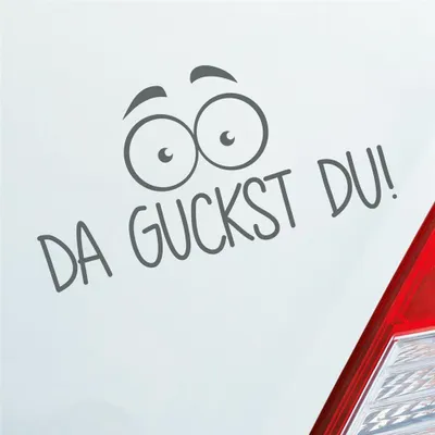 Produktbild von Auto Aufkleber Da guckst du! Augen wundern 19,4x10 cm Grau Sticker Heckscheibenaufkleber