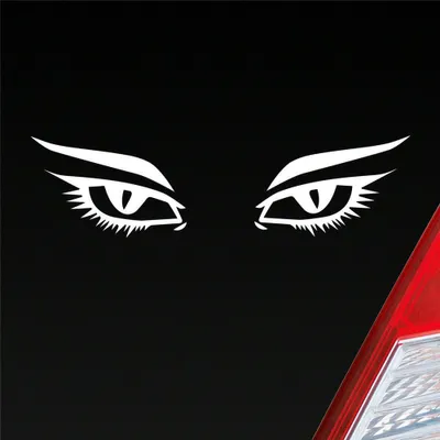 Produktbild von Auto Aufkleber Augen Frau Sexy Eyes Tuning 15x4 cm Weiss Matt Sticker Heckscheibenaufkleber