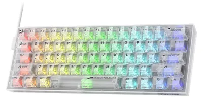 Obrázok produktu pre Herná klávesnica RGB, 60%, káblová, 61 kláves, priehľadný dizajn