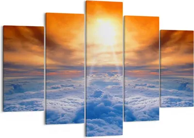 Produktbild von Bild auf Leinwand - Leinwandbild - Himmel Wolken Sonnenstrahlen - 150x100cm - Wand Bild - Wanddeko - Leinwanddruck - Bilder - Kunstdruck - Wanddekoration - Leinwand bilder - Wandkunst - EA150x100-0343