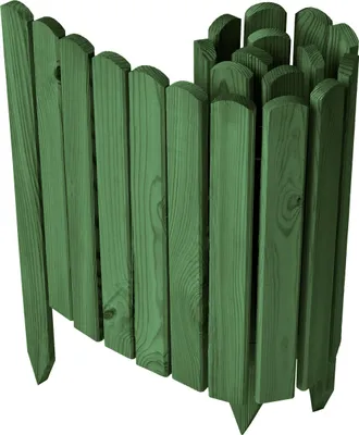 Produktbild von Garronda Beeteinfassung Holz Rollzaun Gartenzaun imprägniert Flexibler Rollborder Rasenkante  Länge: 100 cm (Dunkelgrün, Höhe: 40 cm)