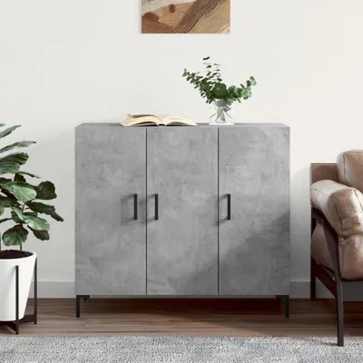 Obrázek produktu pro vidaXL Příborník betonový šedý 90x34x80 cm odvozený výrobek ze dřeva