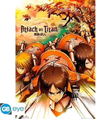 Produktbild von GB eye Attack, Cartoon, 1 Stück(e), ATTACK ON TITAN, Rechteck, Junge/Mädchen, 61 x 91,5 cm