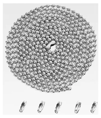 Produktbild von Rollokette aus Edelstahl 304 – mit 5 Kettenverbindern - Länge 3 Meter - 4,5 x 6 mm - für Rollos, Jalousien, Lamellenvorhänge - Robust und rostfrei