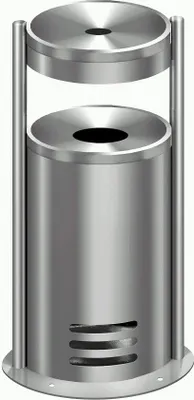 Produktbild von kerkmann Sicherheits-Standascher tec-art rund silber für Innen- & Außenbereich