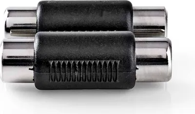 Produktbild von Nedis Stereo-Audio-Adapter - 2x Cinch Buchse - 2x Cinch Buchse - Vernickelt - Gerade - ABS - Schwarz - 1 Stück - Box