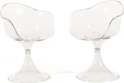 Image de Lot de 2 chaises transparentes en polycarbonate au design élégant et futuriste, monobloc et légères, idéales pour le salon, le bureau, le bar et le restaurant – KIARA