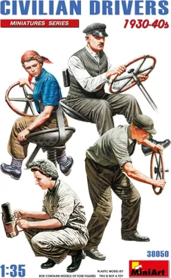 Produktbild von MiniArt 1:35 Figuren Zivile Kraftfahrer 1930-40 (4) Plastik Modellbau