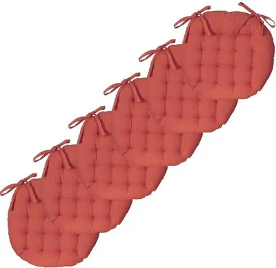 Image de Coussin de sol rond Unyqoos®, lot de 6, deux couleurs, diamètre 40 cm × 5 cm d'épaisseur – coussins de chaise stables, pour intérieur et extérieur