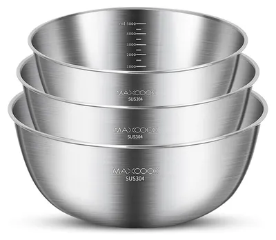 Image de Omgoods - Ensemble de 3 bols mélangeurs en acier inoxydable pour la cuisine