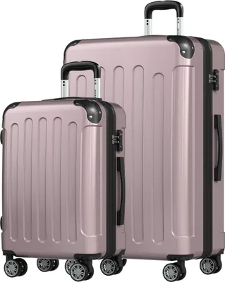Produktbild von TRVLMORE Kofferset 2-teilig, 38L Handgepäck + 110L Aufgabegepäck, TSA-Schloss, Hartschale aus ABS und Polycarbonat, Roségold – erweiterbares Reisekoffer-Set mit 360-Grad-Rollen
