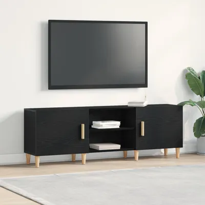 Obrázek produktu pro Maison Exclusive – Televizní skříňky, rozměry 150 x 30 x 50 cm, barva černá, Imitace dubu, materiál dřevotrieska