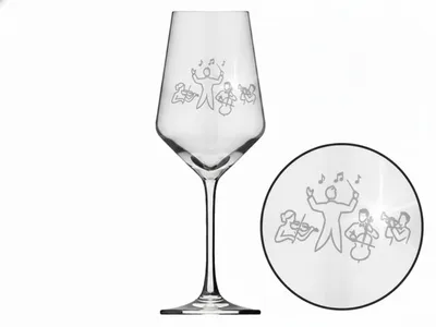 Produktbild von Weinglas Gravur Orchester Musiker 350ml spülmaschinenfest für Musikliebhaber