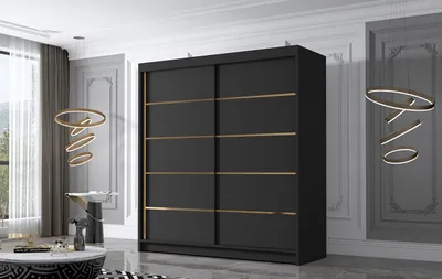 Produktbild von Kleiderschrank MILINA - 180 cm, schwarz