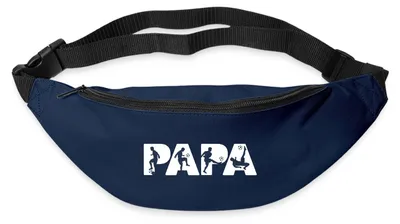 Produktbild von Spreadshirt Papa Fußball Silhouette Vater Gürteltasche, One size, Navy