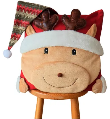 Produktbild von Kissen-Bezug Elch Mütze Weihnachten bunt 40x40 cm