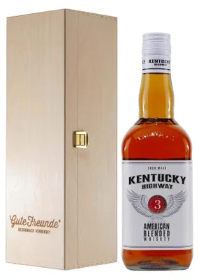 Produktbild von Kentucky Highway American Blended Whiskey mit Geschenk-HK