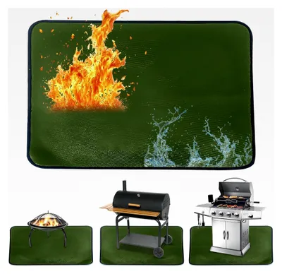 Produktbild von Grillmatte Bodenschutz Feuerfeste Unterlage Faltbare Hitzebeständige Matte (Grün 127 * 97cm)