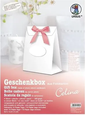 Produktbild von Geschenkbox Celina 9,5x12,5x5cm VE=5 Stück weiß