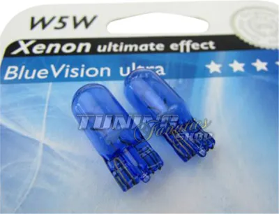 Obrázok produktu pre 2x Philips Blue Xenon Look žiarovky Parkovacie svetlo T10 W5W NO LED v bielej farbe
