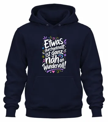 Productafbeelding van "Iets doorgekraakt" - Sarcasme hoodie, marineblauw, maat XL