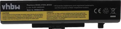Produktbild von vhbw Akku kompatibel mit Lenovo G580, G700, G585, G710, G500 20236, G510, G510AT-IFI, M490-IFI, K49A, G500, G505 Notebook (4400 mAh, 10,8 V, Li-Ion)