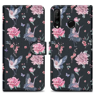 Immagine prodotto di Cadorabo Custodia protettiva per Huawei P30 LITE Case Design Nero Custodia per cellulare Custodia protettiva Custodia magnetica Cover
