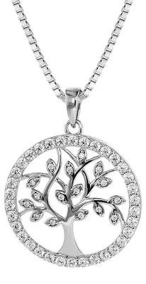 Productafbeelding van Trendor 08544 hanger in de vorm van een levensboom, met een Venetiaanse ketting van 925 zilver, 45 cm