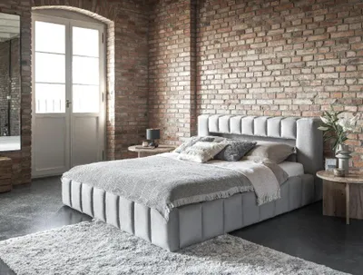 Obrázok produktu pre Manželská čalúnená posteľ 160x200 VEMIO 2 - svetlo šedá