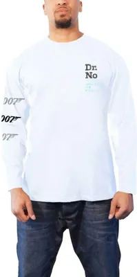 Produktbild von James Bond - "Dr No" T-Shirt für Herren/Damen Uni  Langärmlig RO5022 (S) (Weiß)