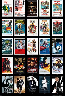 Produktbild von James Bond 007 Poster Collage aus 25 Filmplakaten 61 x 91,5 cm