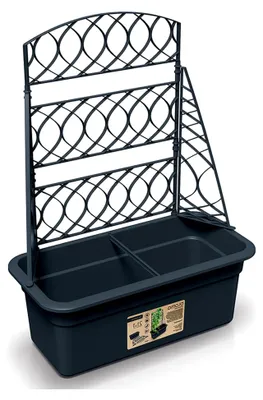 Produktbild von Pflanzkübel mit Pergola – Rankhilfe für Kletterpflanzen | wetterfest und robust | Maße: 58 x 78 cm | Anthrazit