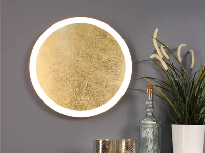 Image de Plafonnier Moon feuille d'or Ø40cm