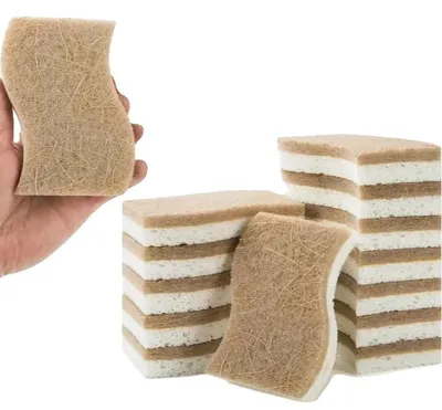 Obrázek produktu pro Přírodní houbička na mytí, ekologická, účinná pro mytí nádobí, 6 kusů