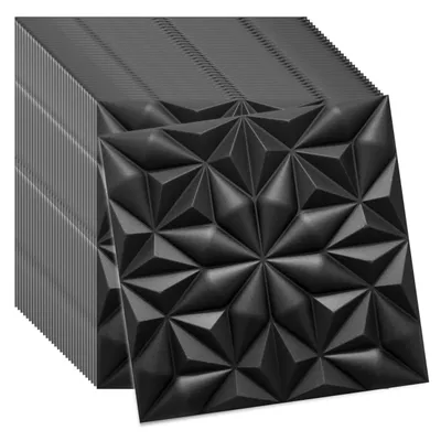 Produktbild von Verdico | 3D Wandpaneele Polystyrol - Schwarz - 50x50 Cm - 40 Stück - Deckenpaneele 3d - 10 m2