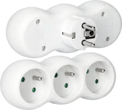 Produktbild von Elgotech R-30CA 3-fach Schuko-Steckdosenverteiler, weiß