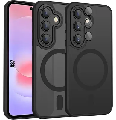 Image de Coque pour Samsung Galaxy A37 5G, Antichoc avec Cercle Magnétique Protection Caméra - Noir