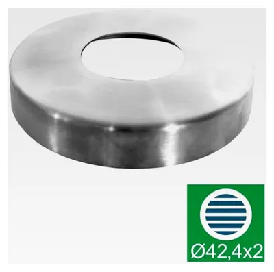 Produktbild von Abdeckrosette Ø 125 mm / Ø 42,4 mm Edelstahl Abdeckung Rohr Rosette Pfosten Reling Blende Geländer Balkon Schraubenabdeckung