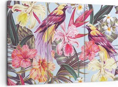 Produktbild von Bild auf Leinwand - Leinwandbild - Blume Vogel Sommer - 105x70cm - Wand Bild - Wanddeko - Leinwanddruck - Bilder - Kunstdruck - Wanddekoration - Leinwand bilder - Wandkunst - CE105x70-3485