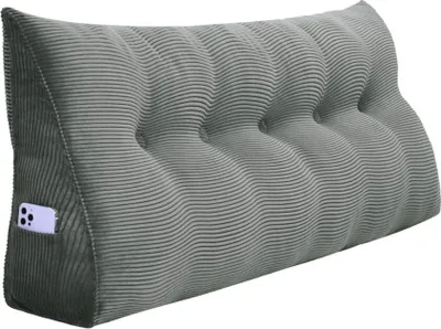 Zdjęcie produktu dla Duża ergonomiczna poduszka klinowa pod zagłówek ze sztruksu, poduszka do czytania, poduszka klinowa, poduszka na plecy, poduszka wypoczynkowa, poduszka dekoracyjna