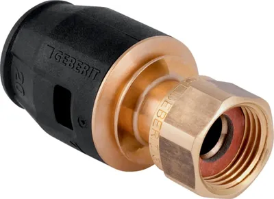 Produktbild von Geberit PushFit Übergang IG, Rotguss, d20mm x Rp3/4, mit Überwurfmutter, 1 Stk.