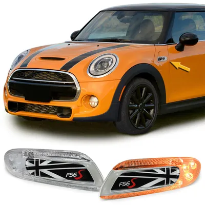 Produktbild von LED Seitenblinker Union Jack Flagge Schwarz Weiß für Mini Cooper F55 F56 F57