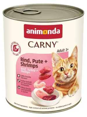 Zdjęcie produktu dla animonda Carny 4017721837354, Dorosły, Każda rasa, Wołowina, Krewetka, Indyk, 800 g