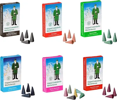 Produktbild von Crottendorfer - 6er Set - Weihnachtsduft, Zimtapfel, Tannenduft, Wintertraum, Bunte Mischung, Sandelholzduft