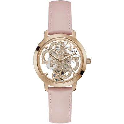 Produktbild von Guess GW0383L2 Damen-Armbanduhr, Edelstahl-Gehäuse, Leder-Armband