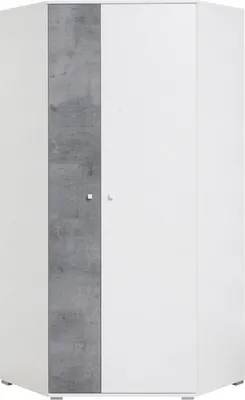 Produktbild von Furniture24 Eckkleiderschrank SIGMA SI - 2 Eckschrank mit Einlegeböden und 2 Kleiderstangen, Schrank, Drehtürenschrank, 2 Türiger Jugendzimmerschrank