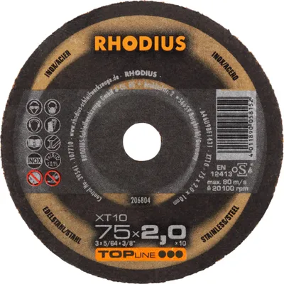 Immagine prodotto di RHODIUS TOPline XT10 MINI Disco da taglio ultrasottile 75 x 2,0 x 10,0 mm 25 pz