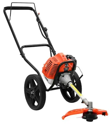 Produktbild von Freischneider mit Rädern - Benzin Rasentrimmer 52 ccm - 1,45 kW Motor - Für Gras und Gestrüpp - Armeegrün