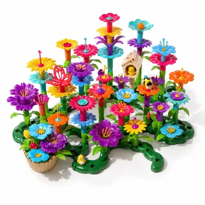 Produktbild von Lern‑Steckspiel Bausteine für Kinder, kreatives Konstruktionsspiel, KI-generiertes Bild